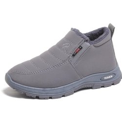 Übergröße 48 Winter Baumwollschuhe sind gefüttert und verdickt, Paar Schneestiefel und rutschfeste Baumwollstiefel 41 grau