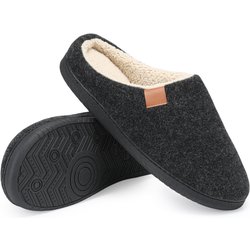 Herren Hausschuhe Winter Warm Home Hausschuhe Indoor Baumwolle Hausschuhe Paar Schlafzimmer Bodenschuhe Plus Size 44-45 schwarz