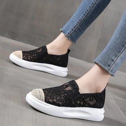 Frühlings-Mesh Dicksohlige Schuhe Fischer-Schuhe Damenmode Allround-Sandalen 35 schwarz