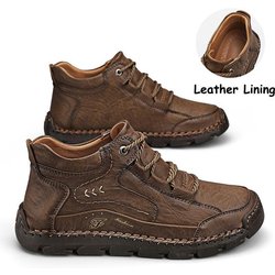 Handgemachte Herrenstiefel aus echtem Leder, Herrenschuhe, bequeme Stiefeletten für Herren, Freizeitschuhe, Outdoor-Werkzeugschuhe 45