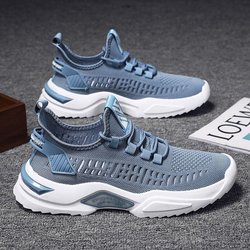 WTEMPO Sommer Turnschuhe männer Atmungsaktive Outdoor Mesh Sport Schuhe Nicht-slip Dicke Sohle Weichen Boden Casual Laufschuhe 44 blau