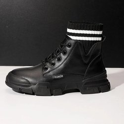 Schwarze Stiefel Damenschuhe Stiefel All-Match-Stiefeletten im britischen Stil 40 schwarz
