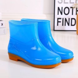 Kurze Schlauchwasserschuhe Damen Außenverdickung Niedrige Hilfe Regenschuhe Arbeitsschutz Küche Säure- und alkalibeständige Arbeitsgummischuhe Regenstiefel 41 himmelblaue
