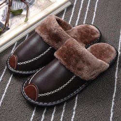 Bestellen Sie eine Nummer größer gemütliche Hausschuhe für Herren/Damen, flauschig, weich, bequem, warme Hausschuhe für den Winter 43-44 dunkelbraune