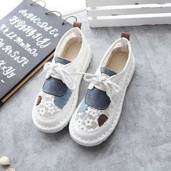 Retro Fee bestickte Spitze Mesh Gaze Sandalen weiblichen runden Kopf Frühling und Sommer flachen Boden hohle Mesh-Schuhe 40 weiß