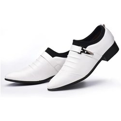 Klassische Business Casual Herren formelle Hochzeitsschuhe Herren Abendschuhe Schwarze Lederschuhe, Männer Übergröße spitze Zehenpartie 44 weiß