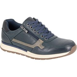 R21 Herrenschuhe aus Leder mit seitlichem Reißverschluss 7 UK dunkelblau