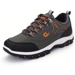 ÜBERGRÖSSE Herren Strapazierfähige Schnür-Wanderschuhe, Bequeme Rutschfeste Weiche Sohle Schuhe für Herren Outdoor-Sneaker 45 grün