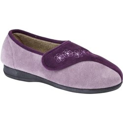 Sleepers Damen/Damen Gemma bestickte Hausschuhe mit Berührungsverschluss 6 UK lila/violett