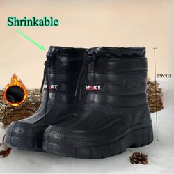 Wasserdichte Baumwollschuhe für Männer, um im Winter warm zu bleiben. Wasserdichte, rutschfeste und mit Samt verdickte High-Top-Schneestiefel, die Schuhe sind zu klein 45 reiche schwarze