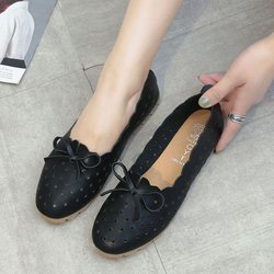 Damen Flache Schuhe Student Casual Einzelschuhe Ein-Pedal Lazy Schuhe Krankenschwester Schuhe 40 schwarz
