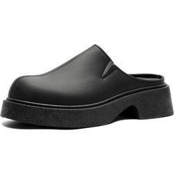 2024 Neue Leder Pantoletten Schuhe Herren Halbschuhe Für Herren Luxusmarke Hausschuhe Herren Slipper Freizeitschuhe Atmungsaktives Herrenschuhwerk 43 schwarz