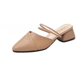 Frauen mit dicken Absätzen, Sandalen und Hausschuhen im Sommer und Frauen mit hohen Absätzen innen und außen, die koreanische Version 41 khaki