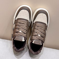 Nischen-Freizeit-Ballerinas Damen Einzelschuhe Skateschuhe Original Sportschuhe Damen Schnürschuhe Atmungsaktive Laufschuhe 40 kaffeebraun