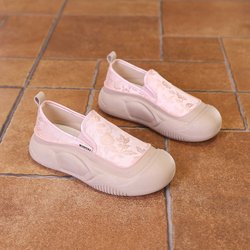 Modische Plateau-Sneaker für Damen, leichte, atmungsaktive Wanderschuhe, rutschfeste Laufschuhe mit dicker Sohle, bequeme, lässige Sport-Loafer für Damen 39 rosa