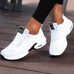 Orthopädische Turnschuhe Frauen Atmungsaktive Casual Schuhe Outdoor Licht Gewicht Sport Schuhe Casual Walking Plattform Damen Turnschuhe 2024 38 weiß