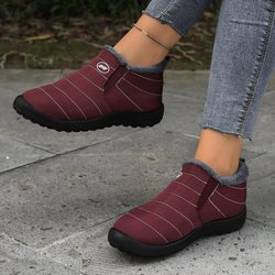Größe 48 Ultrawarme Winterstiefel - Rutschfeste Dicke Sohle, Schneestiefel Runde Zehenpartie, Minimalistisches Design in Uni für Outdoor-Wanderschuh 38 rot