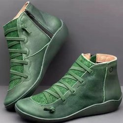Damen Stiefeletten 2024 Neue rutschfeste Wüstenstiefeletten Damen Plateaustiefeletten im britischen Stil 40 grün