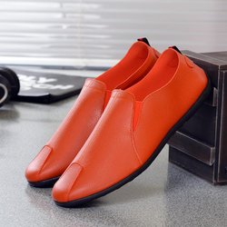 Herren Single Casual Schuhe Slip-on Spring Tide Low Help Lazy Schuhe Flache Single Schuhe Driving Herrenschuhe 44 orange