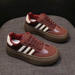 Neues Design Frühjahr Neue dicke Unterseite weiße Damen Retro koreanische Outdoor-Sportarten Casual Damen Sportschuhe 35