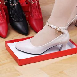 Weiche Lederschuhe Damen High Heel Mom Schuhe Weiche Unterseite Weiche Leder Damen Lederschuhe Bequeme High Heels 39
