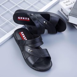 Herrensandalen mit dicker Sohle, rutschfest, verschleißfest, Herrensandalen und Hausschuhe, Herrenschuhe, Strandschuhe, Freizeitsandalen für Herren 39 schwarz