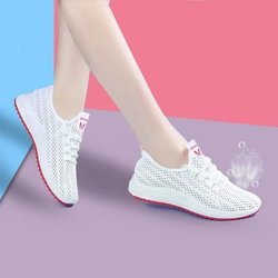 Damenschuhe Atmungsaktive Sportschuhe Rutschfeste Casual Hollow Out Schuhe Laufschuhe Sommer Damenschuhe 40 weiß