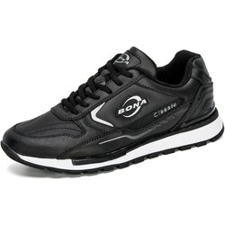 BONA Neue Designer Nubukleder Trendy Turnschuhe Männer Outdoor Casual Schuhe Mann 43 schwarz