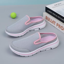 Herren-Hausschuhe, Netz, atmungsaktives EVA, ultraleicht, bequeme Hausschuhe, Damen-Hausschuhe in großen Größen 41 rosa/hellgrau