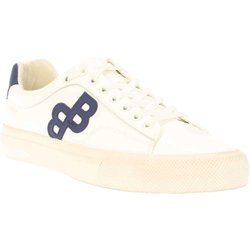 Boss Unisex Erwachsene Aiden Leder-Sneaker 6 UK weiß/blau