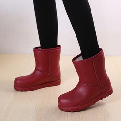 Bestellen Sie eine Nummer größer Winter wasserdichte Schneestiefel Damen und Herren warme Outdoor-Kurzstiefel Anti-Rutsch-Mittelrohr verdickt und plüschig 41