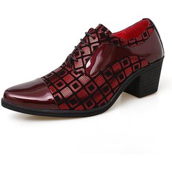 Formelle Schuhe für Herren, High Heels, Business-Kleiderschuhe, Oxfords mit spitzer Spitze, formeller Schuh für Herren, Luxus-Lederschuh für Hochzeitsfeiern 42 rot