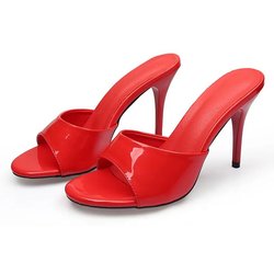 Sommermode High Heels Sandalen Damen Partyschuhe Büro Dame Offene Zehen Marke Damen Dünne Absätze 9cm Schwarz Rot Beige 38 rot