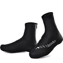 Winter Radschuhüberzug Wasserdichter PU Schuhüberzug Rutschfeste Überschuhe mit Reißverschluss und Samtfutter M