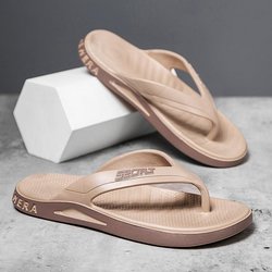 Flip-Flops Herren-Oberbekleidung, rutschfeste Outdoor-Casual-Clip-on-Fuß-Hausschuhe, Herren-Strandmode-Sandalen-Hausschuhe 45 hellbraun