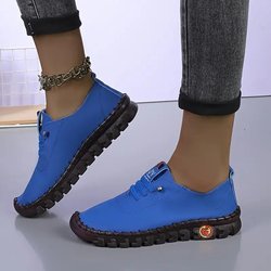 35-45 12 Farben Mokassin-Einzelschuhe, bequeme Schnürschuhe für Mütter mit flacher Unterseite, weiche Unterseite, weiche Oberfläche, große Damenschuhe 36