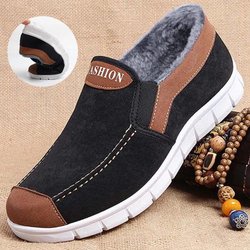 Warme Winterschuhe für ältere Menschen, verdickte rutschfeste Baumwollschuhe mittleren Alters und ältere Menschen, Freizeitschuhe, Stoffschuhe für Männer 39