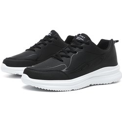 Frühling/Herbst wasserdichte Anti-Rutsch-Turnschuhe, Lederoberfläche, atmungsaktiv, lässig, extra große Herrenschuhe 43 weiß/schwarz