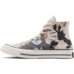 Converse Tom & Jerry x Chuck Taylor All Star High Egret Herren Sneaker Creme Grau Schwarz A15111C 38