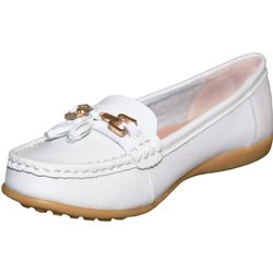 Boulevard Damen/Damen Aktion Leder Quaste Loafer 7 UK weiß