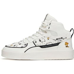 Anta Snoopy X Lifestyle Series Rutschfeste Abriebfeste Mid-Top Sneakers Damen Sneakers Weiß Schwarz Gelb 922138011-8 35.5