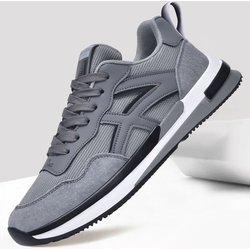 2025 Neue Herren Atmungsaktive Mesh Freizeit-Sneaker Leichte Sport-Laufschuhe 42 graue