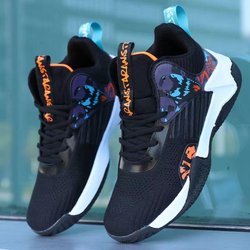WTEMPO Männer Sommer Turnschuhe Mesh Outdoor Atmungsaktive Sportschuhe Dicken Boden Nicht-slip Basketball Schuhe Casual Laufschuhe 44 schwarz