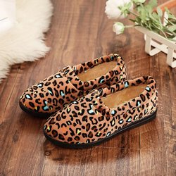 Flache Winterschuhe für Damen, lässige Slipper für Damen, Schneeschuhe, flache Schuhe, Damen, Winter, rutschfest, warm, Plüschschuh 36 braun