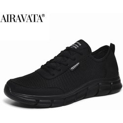 Männer Casual Schuhe Mesh Atmungsaktive Männliche Schuhe Tenis Schuhe Outdoor Schuhe Turnschuhe Plus Größe 39-48 42 schwarz