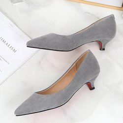 Rote Absätze Neue Kaschmir Damen Schuhe Große Größe Arbeitsschuhe Damen Kleiner Absatz Schwarz Spitz Niedrige Absätze Damen Stilettos 39 graue