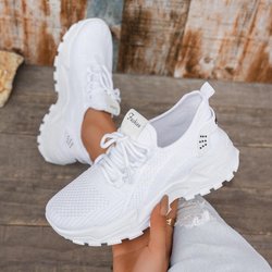 Damen, Freizeitschuhe, Gewebte Damenschuhe, Sportschuhe, Netzschuhe, Atmungsaktive Schuhe, Damenschuhe für alle Jahreszeiten 36 weiß
