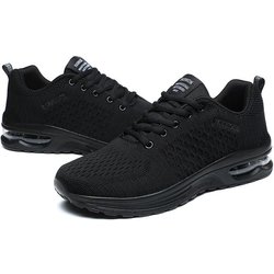 38-47 Herren Schwarze Sneakers Sommer Atmungsaktive Laufschuhe Freizeitschuhe Sneakers Damen Große Sneakers 47 schwarz