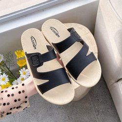 Damen-Sandalen, elastisch, flach, Knöchelriemen, Criss-Cross, offener Zehenbereich, breiter Riemen, modische Sommerschuhe 36-37 schwarz