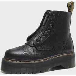 Damen Chelsea Boots mit Litschi-Muster, dicker Sohle, Reißverschluss vorne, 8-Loch British Style 39 schwarz